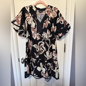 Floral Black and Brown Dress NWOT